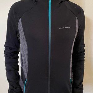 Black and Gray Quechua Jogging Jacket, Women's, Size XS (EUR), Size 2XS (US)